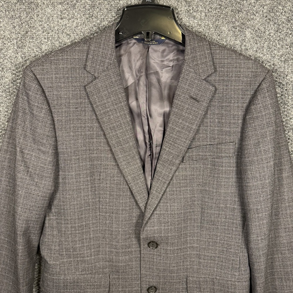 Brooks Brothers 1818 Milano Suit Jacket 38S Charcoal Grey Glen Plaid Estrato